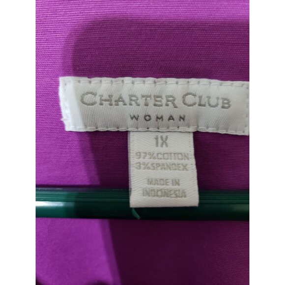 Charter Club purple, 3/4 split sleeve, open front coat, jacket, size 1X - Picture 2 of 9